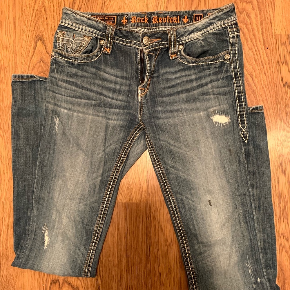 Rock Revival Distressed Bootcut Jeans